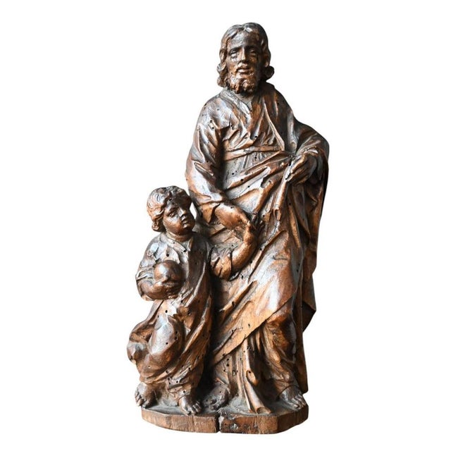Antique Wooden Statue, 1600s For Sale - Image 11 of 11