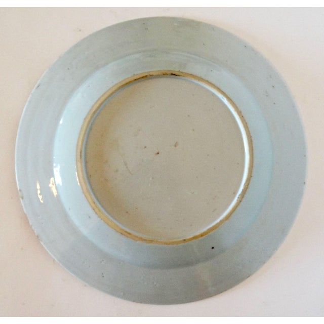 Ceramic Antique English Delft Chinoiserie Plate Hand Painted For Sale - Image 7 of 8