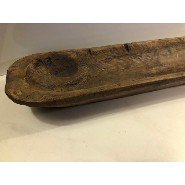 Late 20th Century Vintage Wooden Oblong Dough Bowl For Sale - Image 5 of 7