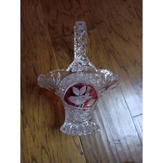 1970s 1970s Hofbauer Crystal Made in Germany Decorative Basket Vase For Sale - Image 5 of 13