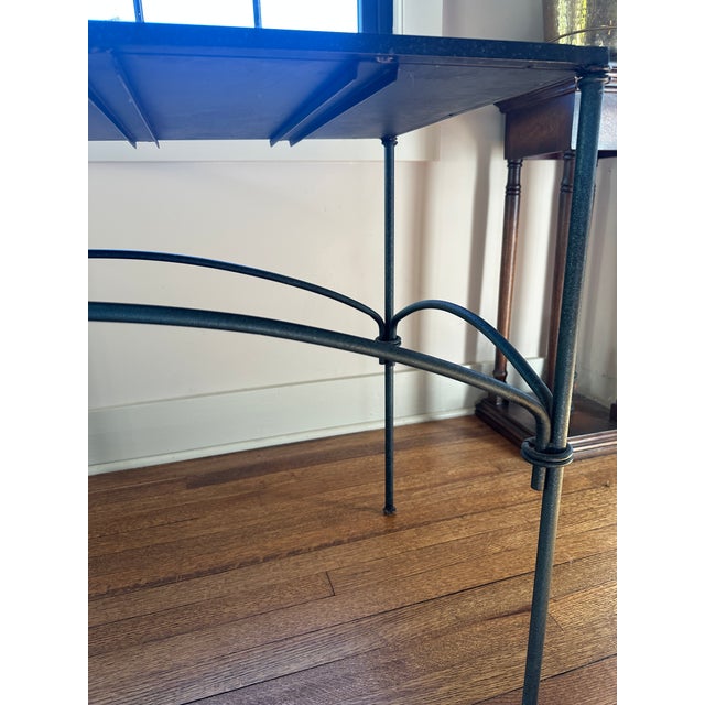 Vintage Mid-Century Modern Italian Wrought Iron and Majolica Tile Coffee Table – Celestial Sun & Moon For Sale - Image 15 of 17