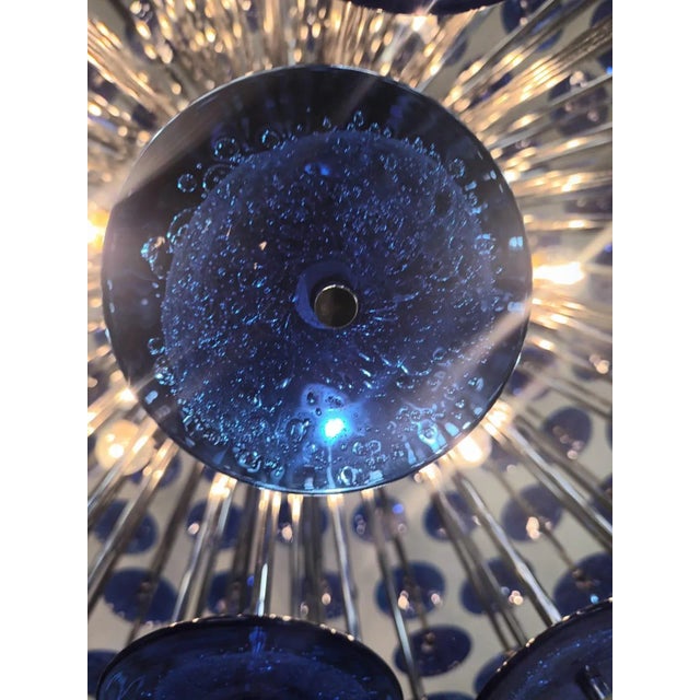 21st Century Blue Pulegoso Disco Sputnik Chandelier by Fabio Ltd For Sale - Image 9 of 10