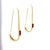 Vintage 14k Yellow Gold Garnet Paperclip Link Hoop Earrings, Pair For Sale - Image 4 of 4