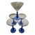 1980s Post Modern Martini Glass Set by Marlos Cabinet- Set of 5 For Sale
