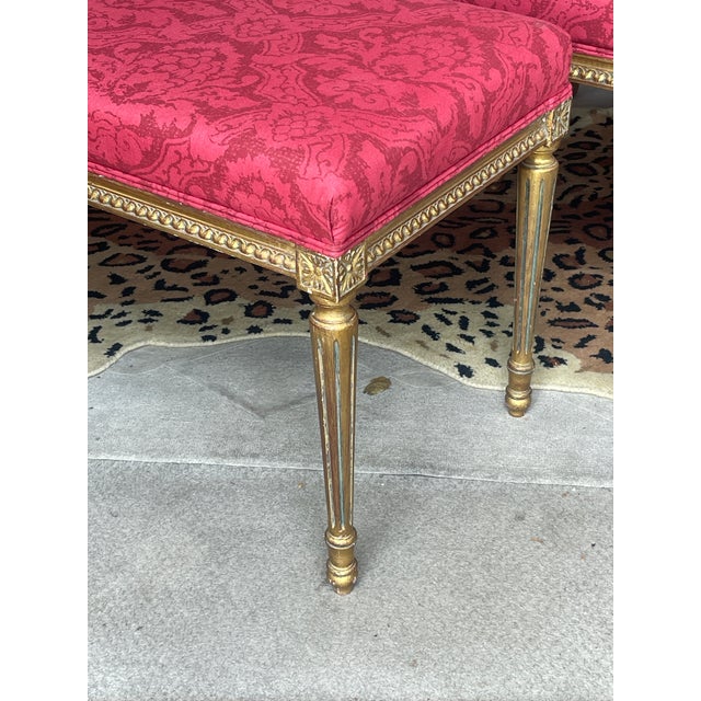 Pair Gilt-Wood Louis XVI Style Benches, For Sale - Image 10 of 17