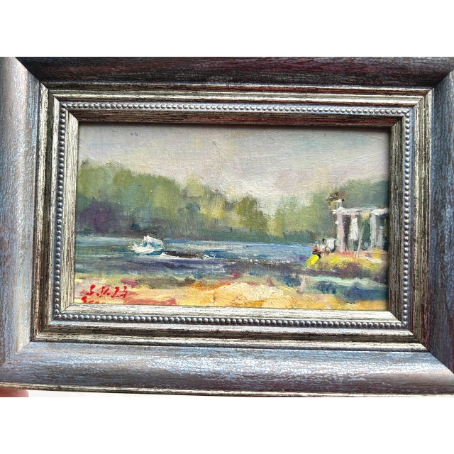 Framed Original Painting Plein Air Landscape by Valeriya Serova For Sale - Image 4 of 8