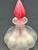 Contemporary Vintage Iridescent Art Glass Perfume Bottle With Red Sculptural Stopper For Sale - Image 3 of 8
