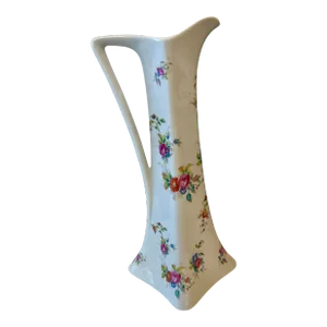 20th Century Tall Floral Ewer Porcelain Pitcher by Limoges