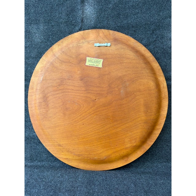 Vintage Round Wooden Hand Painted Eagle With Shield Wall Decor For Sale - Image 11 of 13