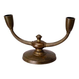Swedish Art Deco Bronze 2-Arm Candelabra from GAB, Sweden, 1930s For Sale
