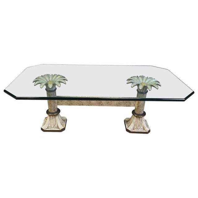 Vintage Cast Iron and Glass Flower Coffee Table, 1960s For Sale - Image 10 of 10