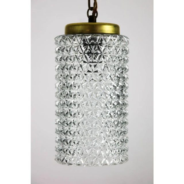 Crystal Glass Pendant Lamp, 1960s For Sale - Image 4 of 14