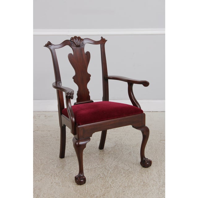 Henkel Harris Set of 12 Henkel Harris Clawfoot Mahogany Dining Room Chairs For Sale - Image 4 of 15