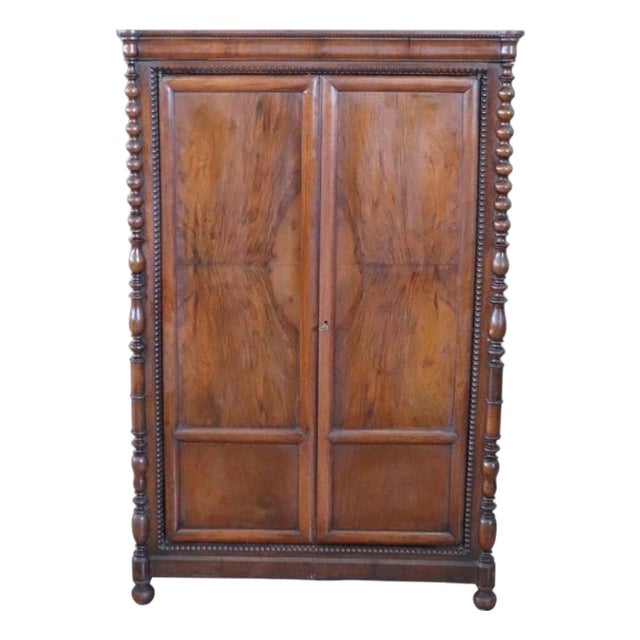 Small Antique Wardrobe in Walnut, 1800s For Sale