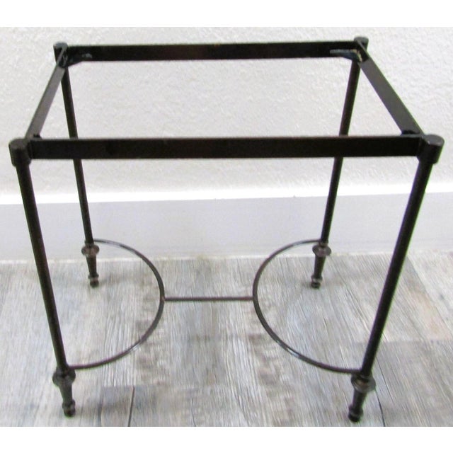 Vintage Rectangular Bronze and Black Granite Top 18" Tall Drink Table For Sale - Image 15 of 18