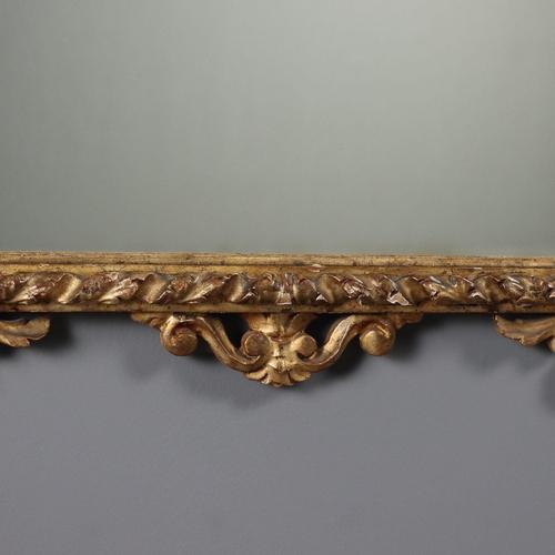 Wood Mirror with Carved and Gilded Wooden Frame For Sale - Image 7 of 12