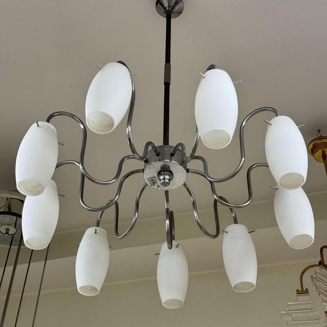Mid-Century Modern Nine-Light Chandelier, 1970s For Sale - Image 3 of 10
