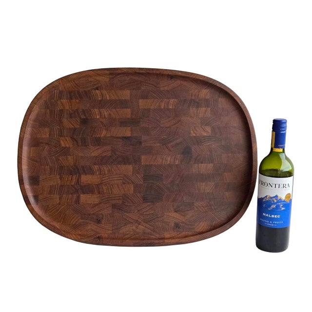 Vintage Extra Large Dansk Staved Teak Wood Charcuterie Board Designed by Jens H. Quistgaard For Sale - Image 9 of 14