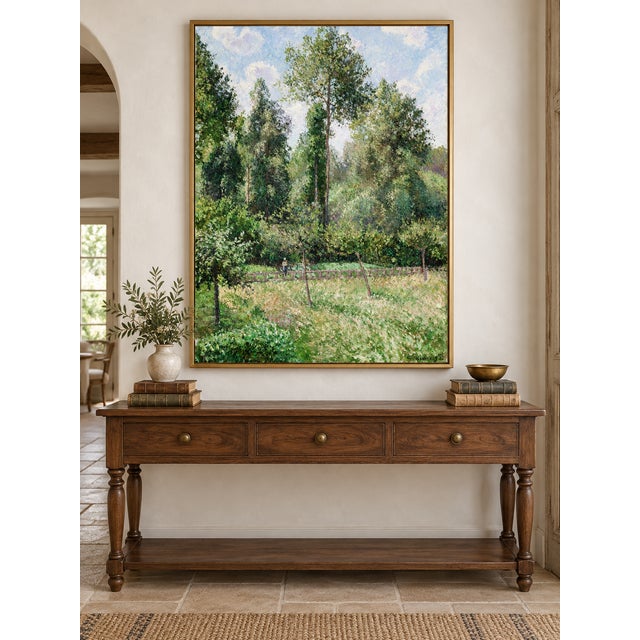 French Vintage French Impressionist Art Print – Green Tree Landscape by Camille Pissarro, 18" X 24" For Sale - Image 3 of 9