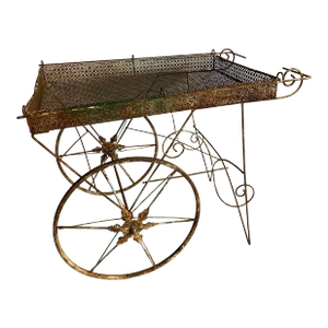 Vintage French Metal Garden Flower Cart