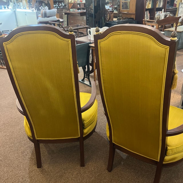 Gold 1960s Gilliam Distinctive Furniture High-Back Lounge Armchairs in Gold For Sale - Image 8 of 11