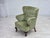 Scandinavian Armchair in Green Furniture Velour and Oak Wood Legs, 1960s For Sale - Image 14 of 18