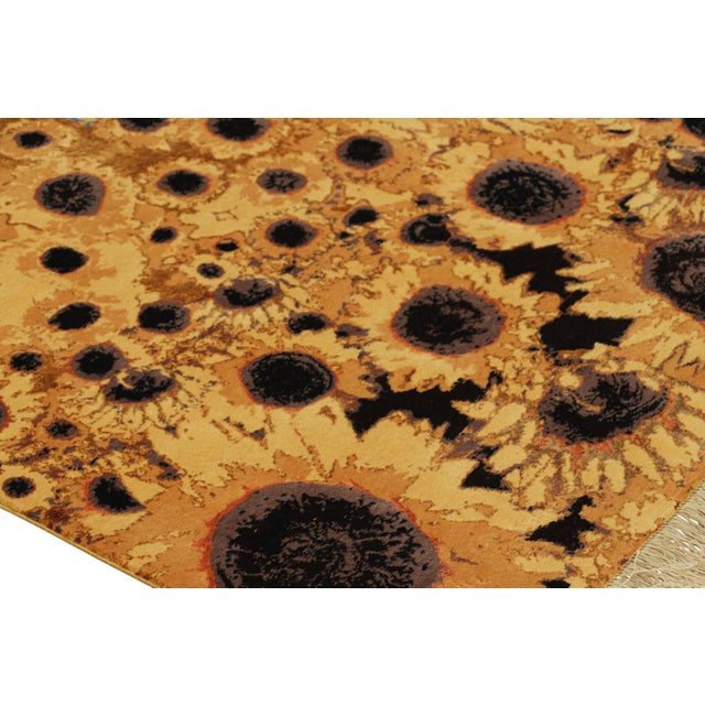 Rug & Kilim’s Contemporary Rug With Abstract Floral Pattern “Molten Sunflowers” For Sale In New York - Image 6 of 7