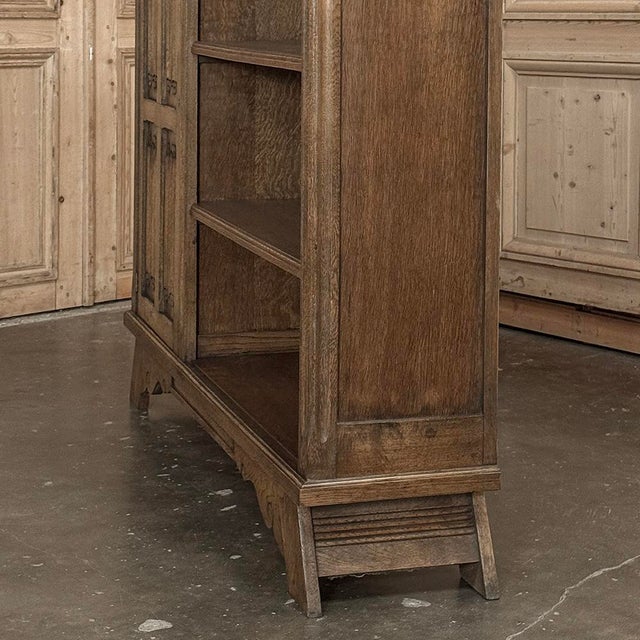 Vintage Dutch Gothic Revival Oak Barrister's Bookcase For Sale - Image 14 of 18