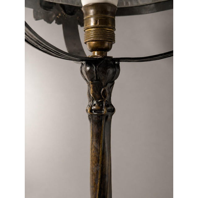 Metal Model 3652 Table Lamp in Brass and Crocodile Glass by Alice Nordin for Arvid Böhlmarks, 1890s For Sale - Image 7 of 10