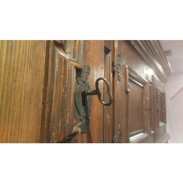 18th-Century Swiss Alpine Two-Piece Oak Hutch — Hand-Crafted by Artisan Farmers, Winter Workshop Piece For Sale - Image 16 of 16