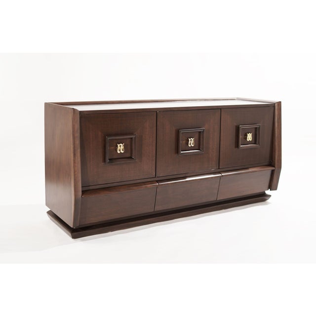 Mid-Century Modern Modernist Walnut Dresser, Italy 1950s For Sale - Image 3 of 12