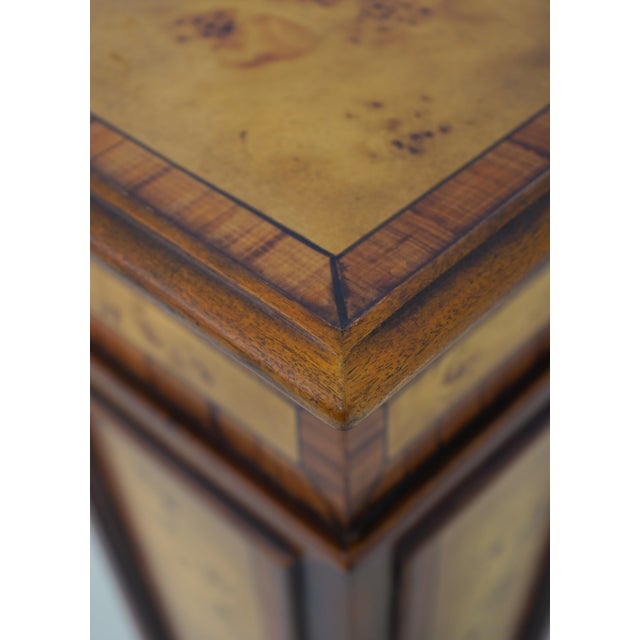 Wood Theodore Alexander Neoclassical Burl Wood Tapered Pedestal Stand For Sale - Image 7 of 11