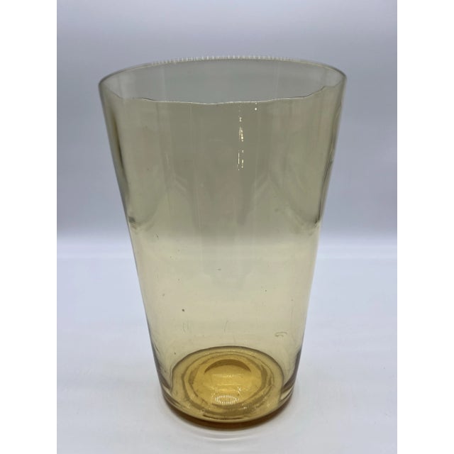 Antique Blown Flint Glass Canary Yellow Large Vase, England, Circa 1860’s For Sale - Image 9 of 10