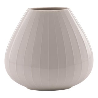 Oval German White Porcelain Vase by H&C Selb Bavaria Heinrich, 1960s For Sale