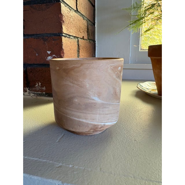 1990s Handmade Italian Terracotta Marbleized Planter by Conley Exclusive, Florence Italy For Sale In Seattle - Image 6 of 10