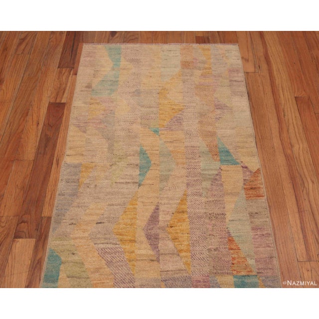 Tribal Nazmiyal Collection Warm Modern Casual Tribal Geometric Rustic Contemporary Runner Rug For Sale - Image 3 of 6