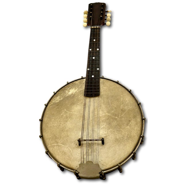 Authentic American Antique Small 8 String Banjo Style Musical Instrument for Decoration - Circa Early 1900s For Sale - Image 9 of 18
