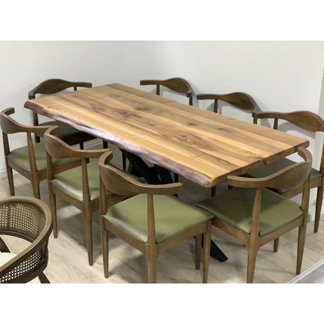 Brown Vintage Wood Dining Table For Sale - Image 8 of 8