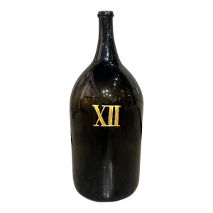 Large Antique French Hand Blown and Painted Wine Bottle, Normandy, Circa 1880s