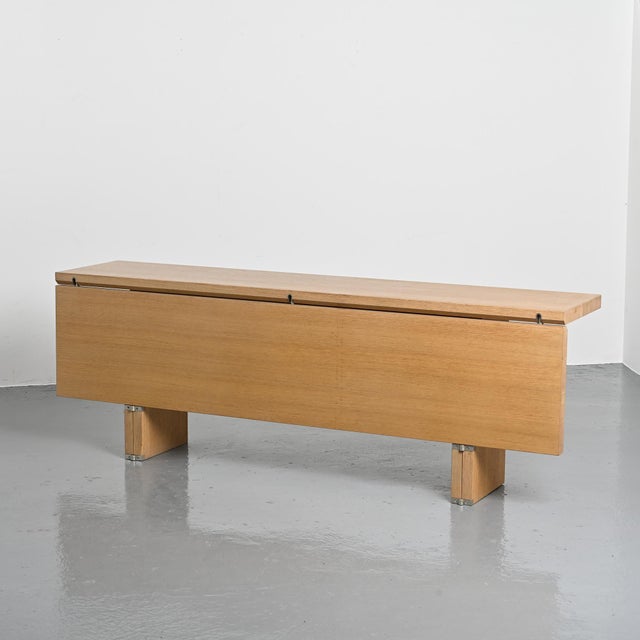 1990s Cerused Wood Console Extending into Dining Table, 1990s For Sale - Image 5 of 17