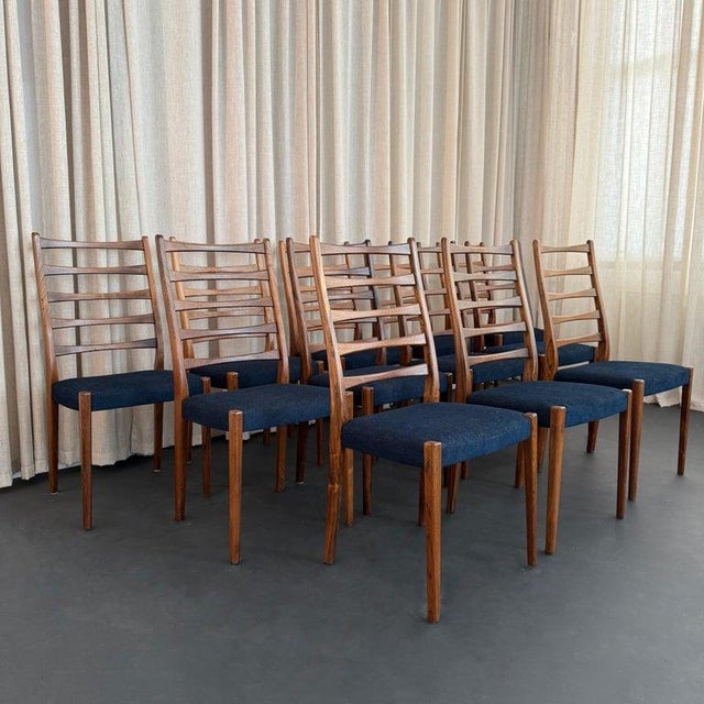 1960s Set of Twelve Rosewood Ladder-Back Dining Chairs by Svegards Markaryd For Sale - Image 10 of 10