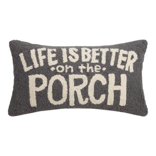 Life Is Better On The Porch Hook Pillow, 22" x 12" For Sale