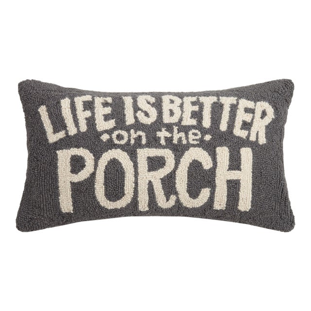 Life Is Better On The Porch Hook Pillow, 22" x 12" For Sale