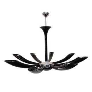 Murano Glass Nero Infinito Ceiling Light by Seguso For Sale