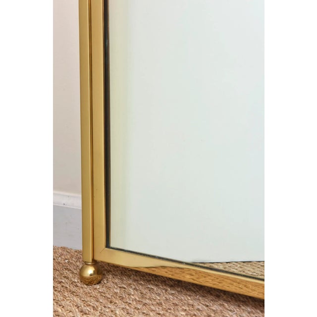 Metal Vintage Modernist Billy Haines Style Brass Medallion Mirror 1960's For Sale - Image 7 of 11