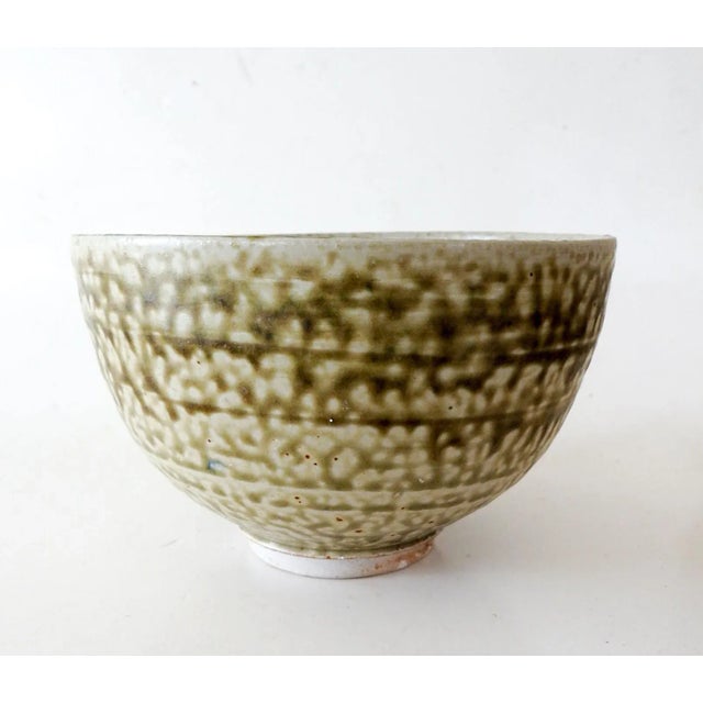 Late 20th Century Late 20th Century Green Salt Glaze Pottery Bowl For Sale - Image 5 of 7