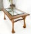 Mid 20th Century Art Nouveau Solid Carved Teak Unusual Rectangle Coffee Table Thick Glass Top For Sale - Image 5 of 13