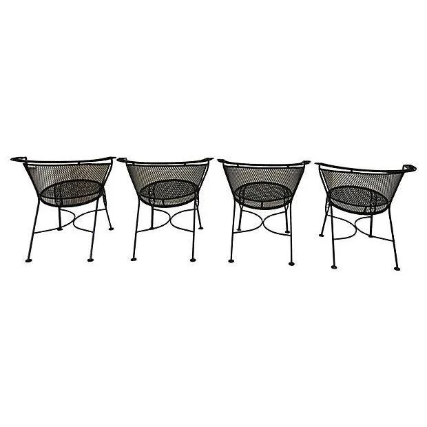 1960s 1960s Mid-Century Modern Iron Salterini Patio Table & 4 Chairs, Attributed For Sale - Image 5 of 12