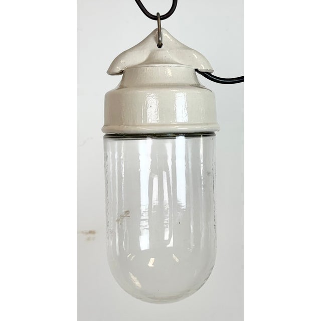 Vintage White Porcelain Pendant Light, 1970s For Sale - Image 6 of 13