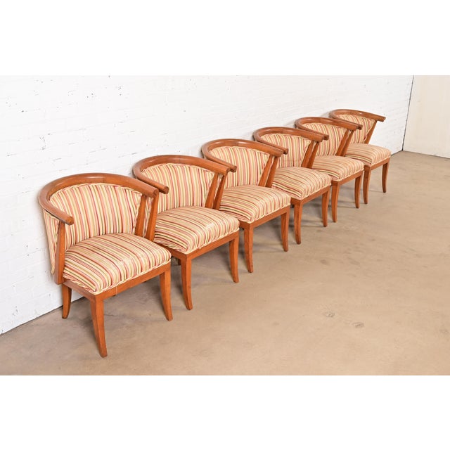 Harold Schwartz for Romweber Mid-Century Modern Sculpted Oak Dining Armchairs, Set of Six For Sale - Image 12 of 12